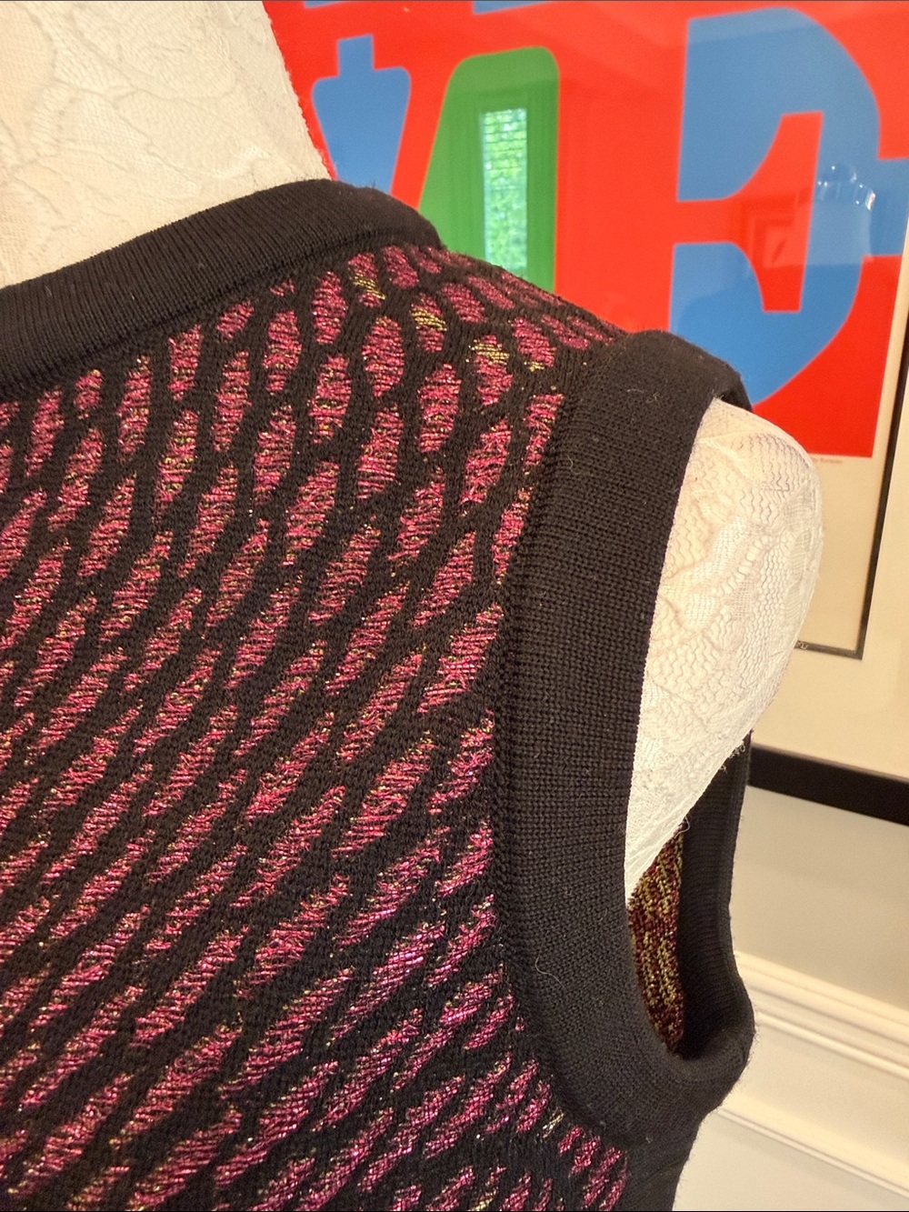 M Missoni Pink and Gold Patterned Sleeveless Knit Top - Picture 5 of 11